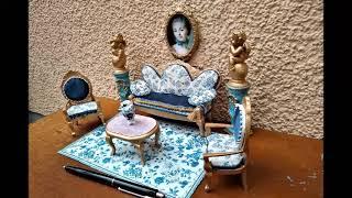 Miniatures 1/12 scale Rococo Sofas & Chairs Dollhouse Collector Items OOAK