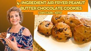 Air Fryer Peanut Butter Chocolate Chip Cookies: 4 Ingredients, Keto & Better Than A Reese's Cup!