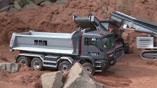 Bobcat excavator and NBL conveyor belt RC live action at the Construction World Part 117