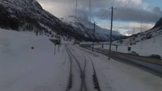 HD Train scenery from St. Moritz to Tirano, Italy Christmas day part 1