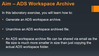 How to Archive and Unarchive ADS workspace