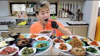 꽃돼지 자고일어나서 인천모래내시장 20첩 밥상 한식먹방[korean food]mukbang Eating show 吃播