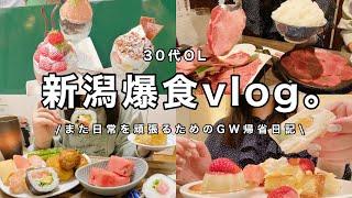 【爆食vlog】新潟帰省でごちそうを食べまくるまた日常を頑張るためのリフレッシュGW‍【後編】