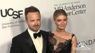 Aaron Paul and Lauren Parsekian on the red carpet at the Sean Parker Cancer Immunotherapy Gala