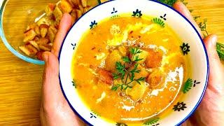 Fall Soup Recipe w/ Japanese Sweet Potato, Squash, Pumpkin & Chicken Broth