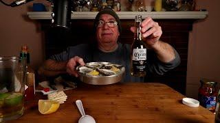 ASMR Raw Oysters Clam Chowder Beer Night Mukbang