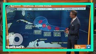 Tracking the Tropics: Tropical Storm Fiona continues its track toward Caribbean islands