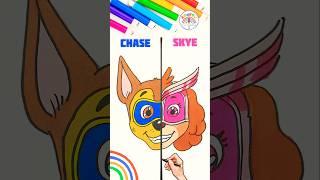 Draw PAW Patrol Simple | Draw Chase and Skye Mighty Pups  #pawpatrol #drawing #shorts #forkids