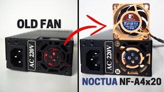 How to Replace 1U Flex Power Supply Fan to 40mm Noctua Fan || PC Mod