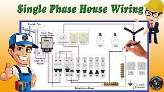 Single Phase House Wiring Diagram / Energy Meter / Single Phase DB Wiring