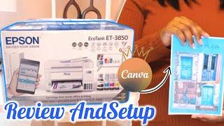 Epson Ecotank ET-3850 Unboxing and Setup | Cardstock print test using Canva