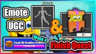 [UGC + EMOTE] SpongeBob Simulator Script - Finish UGC Quest (Week 4)