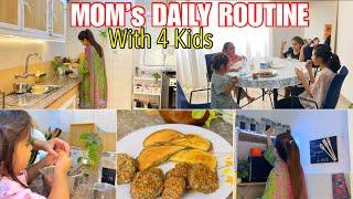 MOM’s DAILY ROUTINE WITH 4 KIDs ~ How to clean sofa at HOME , EASY & QUICK ~ kids breakfast ideas