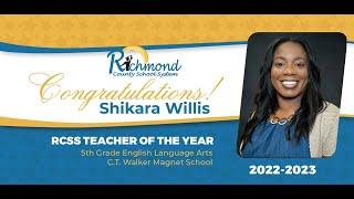 2022-23 RCSS Teacher of the Year - Shikara Willis