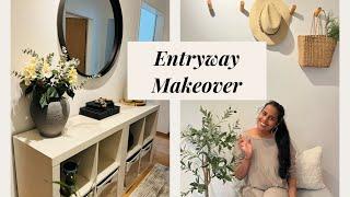 Entryway makeover / Hallway refreshing/Summer decorating in Entryway / Organic rustic hallway