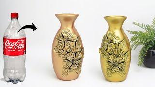 Plastic bottle flower vase making - Pottery making - प्लास्टिक की बोतल फूल फूलदान बना रही है