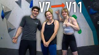 V7 vs. V11 Climbing Technique Comparison ft. Hannah Morris Bouldering