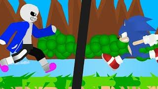 Sans vs Sonic (stick nodes) + English subtitles!