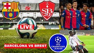 Barcelona vs Brest 3-0 Live  Champions League UCL Football Match Score Commentary Highlights Vivo