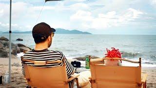 Beachside camping: Capturing the sea breeze in photos, laughter with the waves, watermelon and dolls