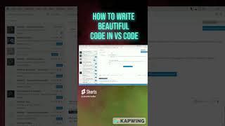 How To Write Beautiful Code In #vscode   #shorts