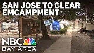 San Jose crews begin clearing homeless encampment near airport