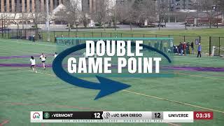 Double Game Point: Vermont vs. UCSD