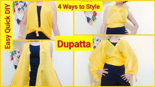 Style Dupatta as Top/Shrug | Easy DIY Dupatta Hacks