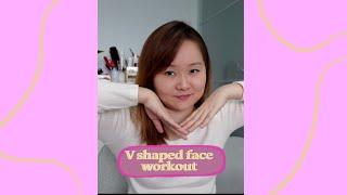 I tried a V shape face workout challenge |  #shorts