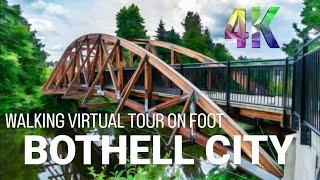 usa BOTHELL CITY Downtown and Sammamish River Trail-Virtual Walking Tour on Foot 4K Stunning Views.