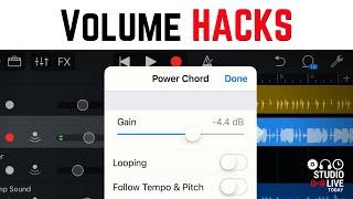 How to adjust volume/gain in GarageBand iOS (iPhone/iPad)