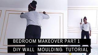 Bedroom Makeover 2021 Part 1 | Easiest DIY Wall Moulding | How To | Athomewithdidi