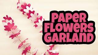 garland making with paper|paper flowers garlands making ideas at home|