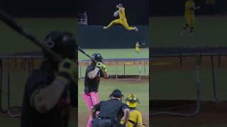 Trampoline Pitcher | Savannah Bananas #shorts #trampoline #baseball #jump #bananaball #trickpitch