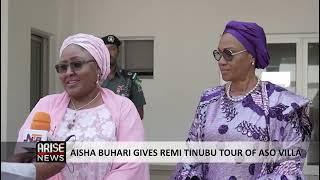 AISHA BUHARI GIVES REMI TINUBU TOUR OF ASO VILLA