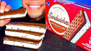 ASMR Ice Cream Sandwiches Eating Chocolate Chip Crunchy CANDY Sweets Review Channel Jerry