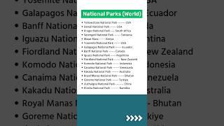 Important National Parks in the World #shorts #appscgroup2 #tspscgroup2 #worldgeography