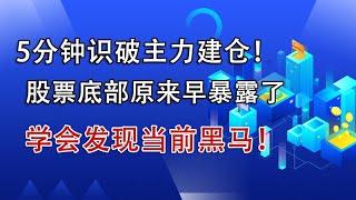 5分钟识破主力建仓！股票底部原来早暴露了，学会发现当前黑马！