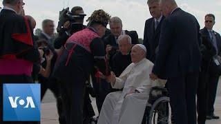 Pope Arrives at Quebec International Airport