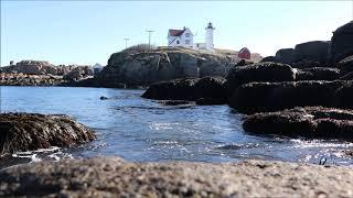 Relaxing Ocean Sounds - Nubble Lighthouse, Maine - Calming- Nature - Stress Relief - 1.5 Hour Video