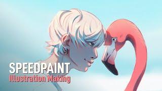 [Speedpaint] Flamingo | Krita Timelapse