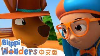 袋鼠 | Blippi 中文版 | 儿童教育视频 | 实景探索