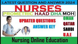 Prometric Questions & Answers for Nurses 2024 |Prometric QATAR OMAN SAUDI | HAAD,DHA|  Part -16