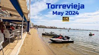 [4K] Torrevieja, Costa Blanca, Spain⎮Sunday Morning Torrevieja Beaches Walking Tour ️ 