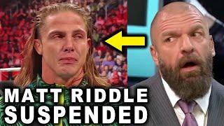 Matt Riddle Suspended by WWE - Real Reason Why Revealed - WWE News