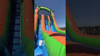 22-Foot Tropical Dual Lane Waterslide | 3 Monkeys Inflatables | Central PA and MD Waterslide Rentals