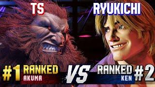 SF6 ▰ TS (#1 Ranked Akuma) vs RYUKICHI (#2 Ranked Ken) ▰ High Level Gameplay