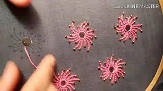 Hand embroidery || all over design with mirror stitch || Sireesha channel