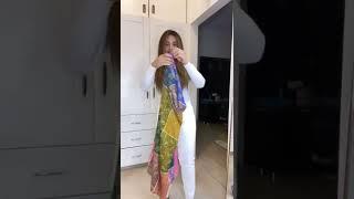 Stylish way of wearing a PASHMINA shawl like a kimono   or jacket  shorts  DIY  1080P HD