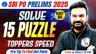 SBI PO Prelims 2025 | Puzzle Reasoning | SBI PO Prelims Puzzle | Reasoning by Arpit Sir #4